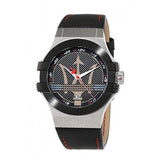 Maserati Potenza Black Dial Black Leather Strap Watch For Men - R8851108001