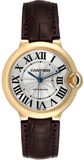 Cartier Ballon Bleu De Cartier Silver Dial Brown Leather Strap Watch for Women - W6900356