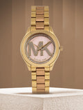 Michael Kors Mini Slim Runway Rose Gold Dial Two Tone Steel Strap Watch for Women - MK3650