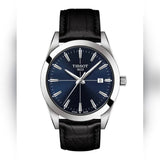 Tissot Gentlemen Blue Dial Black Leather Strap Watch for Men - T127.410.16.041.01