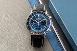 Breitling Navitimer B01 Chronograph 41 Blue Dial Black Leather Strap Watch for Men - AB0139241C1P1