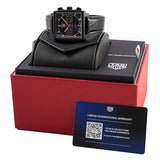 Tag Heuer Monaco Automatic Chronograph Black Dial Black Leather Strap Watch for Men - CBL2180.FC6497