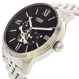 Fossil Townsman Black Dial Silver Steel Strap Watch for Men - ME3107