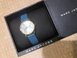 Marc Jacobs Roxy Champagne Dial Turquoise Leather Strap Watch for Women - MJ1633