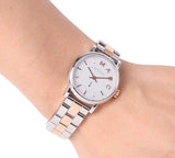 Marc Jacobs Baker White Dial Two Tone Stainless Steel Strap Watch for Women - MBM3331