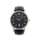 Emporio Armani Renato Black Dial Leather Strap Watch For Men - AR2411