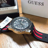 Guess Octane Chronograph Black Dial Two Tone Silicone Strap Watch For Men - W1047G1