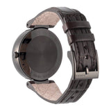 Gucci Interlocking G 18K Gold Black Dial Brown Leather Strap Watch For Women - YA133304