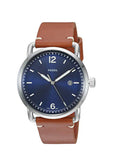 Fossil Commuter Blue Dial Blue Leather Strap Watch for Men - FS5325