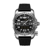 Breitling Emergency Black Dial Black Rubber Strap Watch for Men - E76325221B1S1