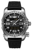 Breitling Emergency Black Dial Black Rubber Strap Watch for Men - E76325221B1S1