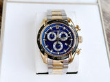 Versace V-Ray Chronograph Quartz Blue Dial Two Tone Steel Strap Watch For Men - VE2I01021