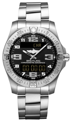 Breitling Aerospace Evo Black Dial Silver Steel Strap Watch for Men - E79363101B1E1