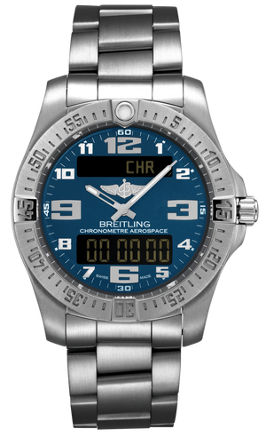 Breitling Aerospace Evo Blue Dial Silver Steel Strap Watch for Men - E79363101C1E1