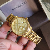 Burberry The Classic Gold Dial Gold Steel Strap Watch for Men - BU10006