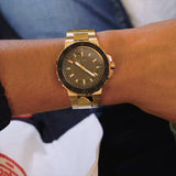 Guess Track Grey Dial Gold Steel Strap Watch for Men - GW0426G2