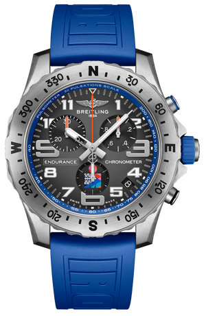 Breitling Endurance Pro Ironman World Championship Grey Dial Blue Rubber Strap Watch for Men - E823103A1M1S1