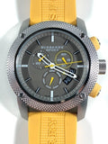 Burberry Sport Chronograph Grey Dial Yellow Rubber Strap Watch for Men - BU7712