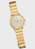 Tommy Hilfiger Blake White Dial Gold Steel Strap Watch for Women - 1781905