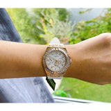 Guess Venus Diamonds White Dial White Rubber Strap Watch for Women - GW0118L4