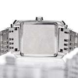 Burberry Nova Check Square White Dial Silver Steel Strap Watch for Women - BU1572