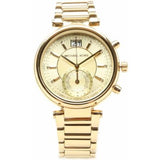 Michael Kors Sawyer White Dial Gold Steel Strap Watch for Women - MK6362