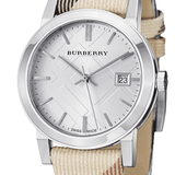 Burberry The City White Dial Brown Leather Strap Watch for Women - BU9113