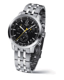 Tissot PRC 200 Chronograph Black Dial Silver Steel Strap Watch For Men - T114.417.11.057.00