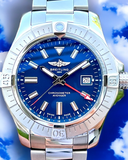 Breitling Avenger Automatic GMT 45 Blue Dial Silver Steel Strap Watch for Men - A32395101C1A1