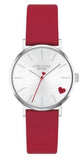 Coach Perry Silver Dial Red Leather Strap Watch for Women - 14503515