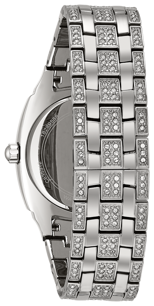 Bulova Crystal Collection Phantom Silver Dial Silver Steel Strap Watch for Men - 96C002