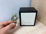 Gucci G Timeless Disney Donald Duck Brown Dial Brown Leather Strap Watch For Women - YA1264167