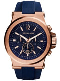 Michael Kors Dylan Blue Dial Blue Rubber Strap Watch for Men - MK8295