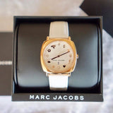 Marc Jacobs Mandy White Dial White Leather Strap Watch for Women - MJ8678