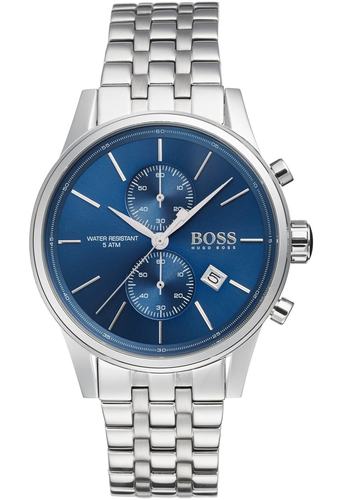 Hugo Boss Jet Blue Dial Silver Steel Strap Watch for Men - 1513384