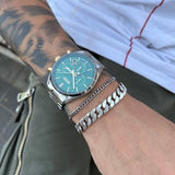 Hugo Boss Champion Green Dial Silver Steel Strap Watch for Men - 1513878