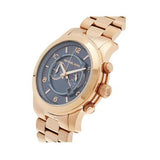 Michael Kors Runway Stop Hunger Quartz Blue Dial Rose Gold Steel Strap Watch For Men - MK8358