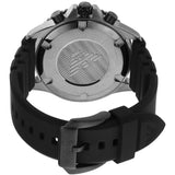 Emporio Armani Diver Chronograph Black Dial Black Silicon Strap Watch For Men - AR11515