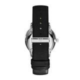 Emporio Armani Gianni Quartz Black Dial Black Leather Strap Watch For Men - AR0382