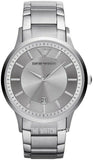 Emporio Armani Renato Quartz Silver Dial Silver Steel Strap Watch For Men - AR11189