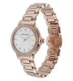 Emporio Armani Aira Three Hand Mother of Pearl Dial Rose Gold Steel Strap Watch For Women - AR11523
