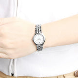 Emporio Armani Alpha Mother of Pearl Dial Silver Steel Strap Watch for Women - AR1803