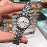 Emporio Armani Alpha Mother of Pearl Dial Silver Steel Strap Watch for Women - AR1803