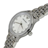 Emporio Armani Alpha Mother of Pearl Dial Silver Steel Strap Watch for Women - AR1803