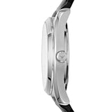 Emporio Armani Analog White Dial Black Leather Strap Watch For Women - AR6026