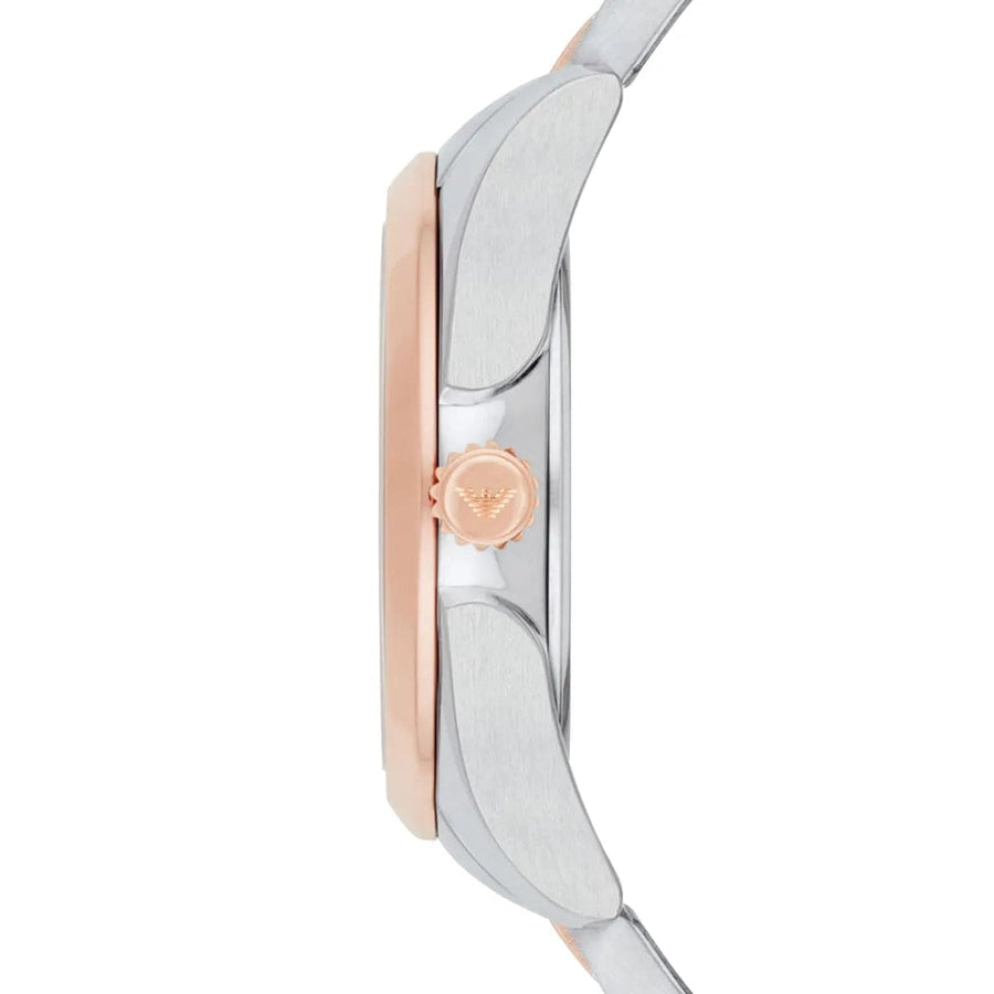 Emporio Armani Analog White Dial Two Tone Steel Strap Watch For Women - AR11029