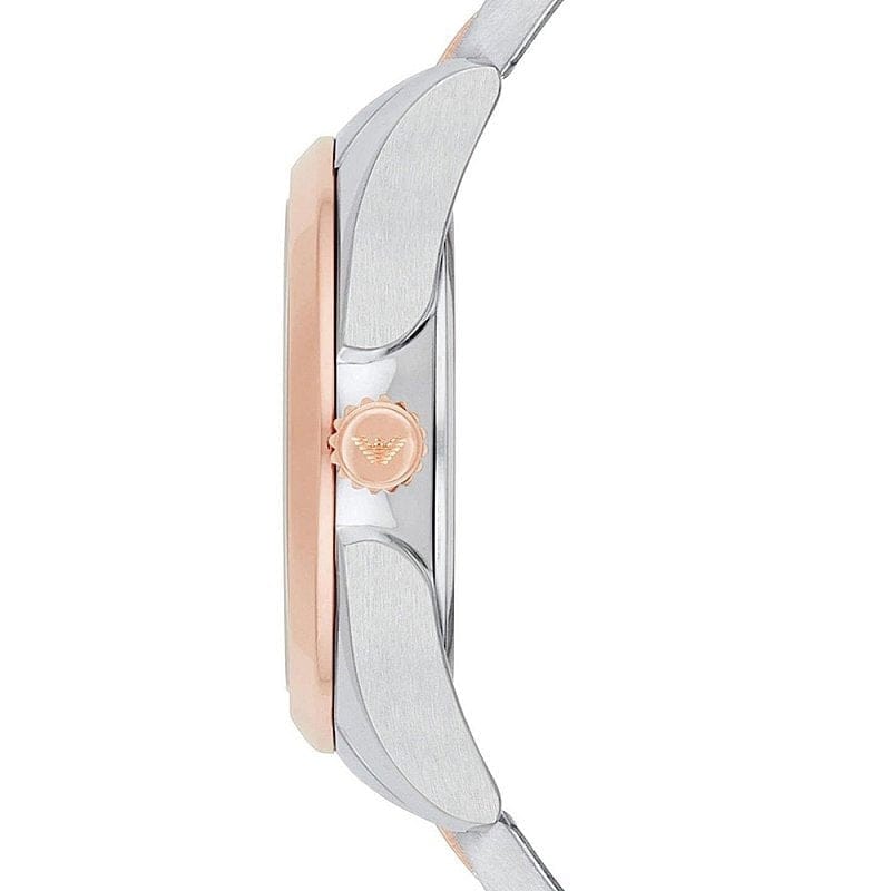 Emporio Armani Analog White Dial Two Tone Steel Strap Watch For Women - AR11029