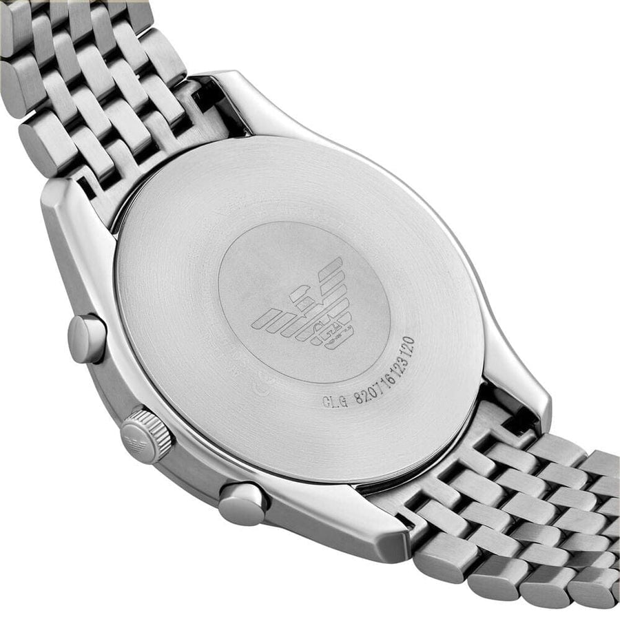 Emporio Armani Antonio Chronograph Blue Dial Silver Steel Strap Watch for Men - AR11582