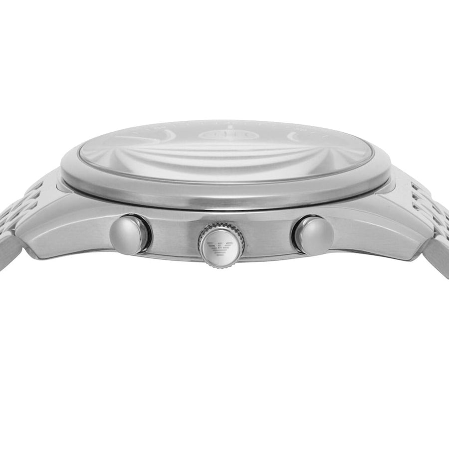 Emporio Armani Antonio Chronograph Blue Dial Silver Steel Strap Watch for Men - AR11582