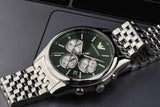 Emporio Armani Antonio Chronograph Green Dial Silver Steel Strap Watch for Men - AR11581